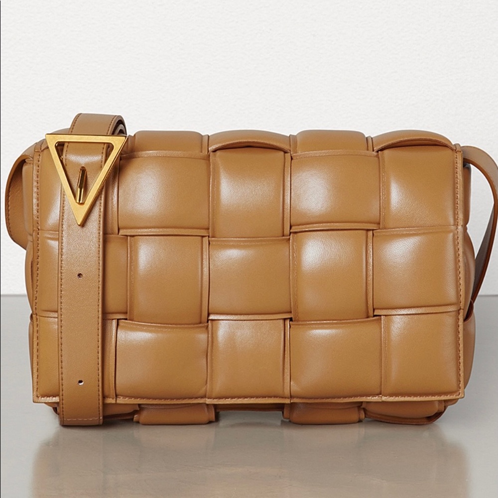 Tan leather cross body purse